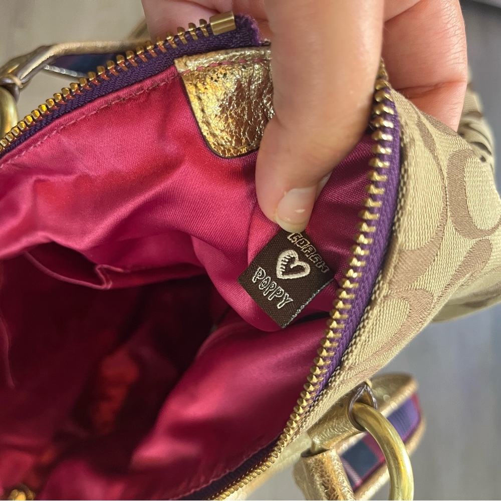 Coach Tan and Gold Signature Shoulder Bag - Picture 12 of 12